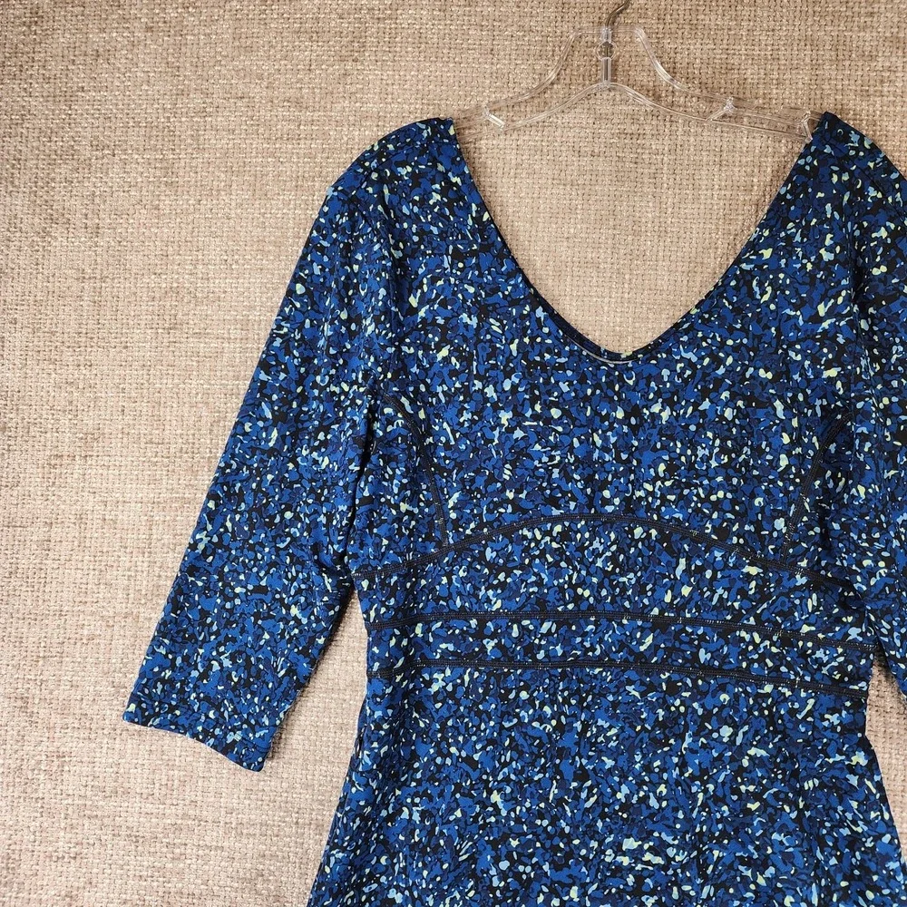 Title Nine Dream Double V Dress Womens M Sea Glass Blue Active Zip Pockets